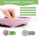 Prato Bebê Infantil Criança 3 Divisórias Inox Silicone Ventosas Alimentação Livre de BPA
