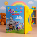 Livro Interativo Sonoro Bilíngue Infantil Português Inglês + Lousa Mágica Reutilizável + 2 Canetas Marcadoras 3+ Anos
