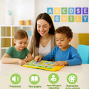 Livro Interativo Sonoro Bilíngue Infantil Português Inglês + Lousa Mágica Reutilizável + 2 Canetas Marcadoras 3+ Anos