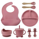 Kit 8 Peças de Talheres de Silicone para Bebês e Crianças sem BPA
