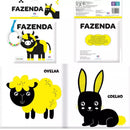 Livro De Pano Com Chocalho Baby Montessori Alto Contraste Fofos Estimula Visão e Coordenação