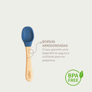 Kit Prato Pratinho + Talheres Infantil Livre de BPA com Divisórias em Bambu Com Ventosa Introdução Alimentar