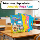Livro Interativo Sonoro Bilíngue Infantil Português Inglês + Lousa Mágica Reutilizável + 2 Canetas Marcadoras 3+ Anos