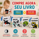 Livro De Pano Com Chocalho Baby Montessori Alto Contraste Fofos Estimula Visão e Coordenação