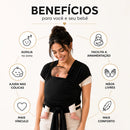 Sling Canguru Para Vestir Premium 100% Algodão Conforto Mãos Livres Bebê Ergonômico