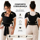 Sling Canguru Para Vestir Premium 100% Algodão Conforto Mãos Livres Bebê Ergonômico