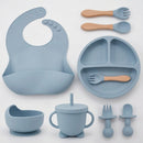 Kit 8 Peças de Talheres de Silicone para Bebês e Crianças sem BPA