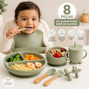 Kit 8 Peças de Talheres de Silicone para Bebês e Crianças sem BPA